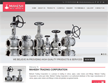 Tablet Screenshot of maheshvalves.com